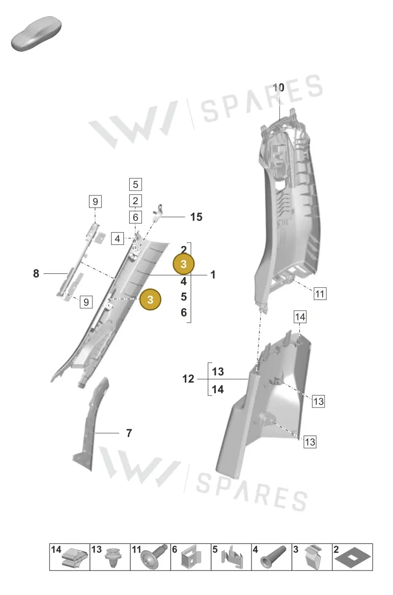 95555527800 — Porsche Taycan Sport Turismo (2023-2025) diagram p56807200, position 3