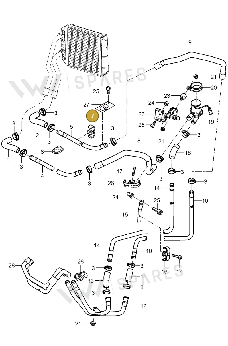 95557205503 — Porsche Cayenne (2002-2006) diagram p24813002, position 7