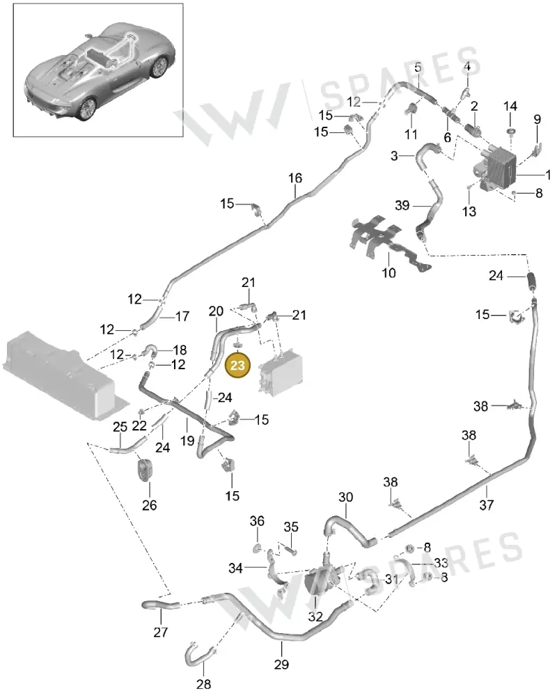 95557205503 — Porsche 918 Spyder (2014-2015) diagram p43814000, position 23