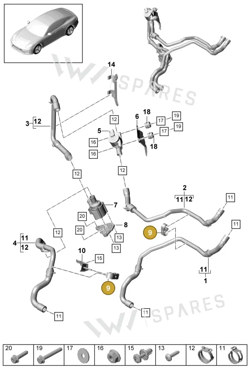 95557205503 — Porsche Panamera (2016-2020) diagram p49813010, position 9