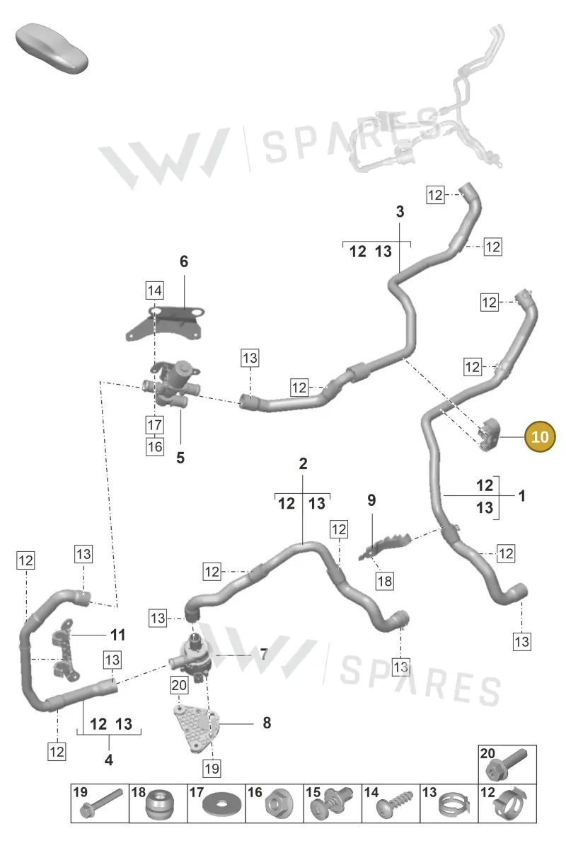 95557205503 — Porsche Panamera (2020-2023) diagram p58813100, position 10