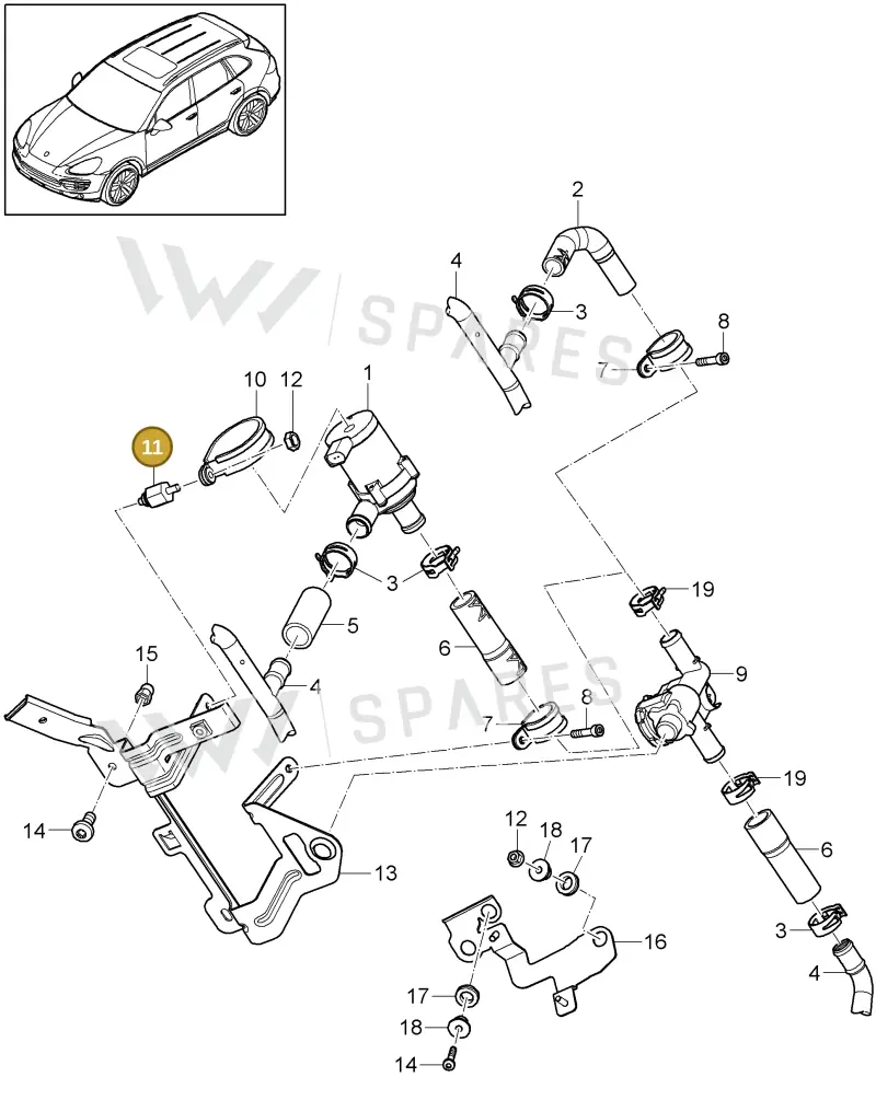 95557256700 — Porsche Cayenne (2010-2018) diagram p37813005, position 11