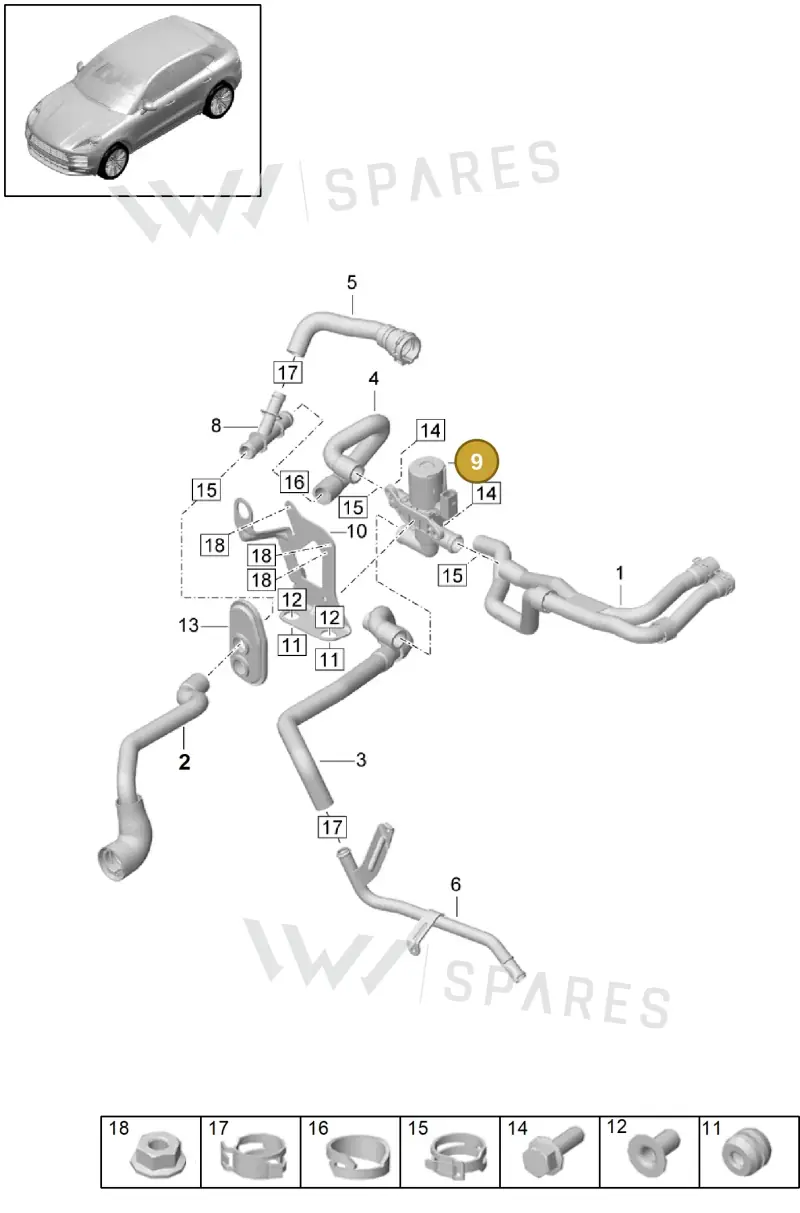 95557282405 — Porsche Macan R4 TFSI (2018-) diagram p52813010, position 9