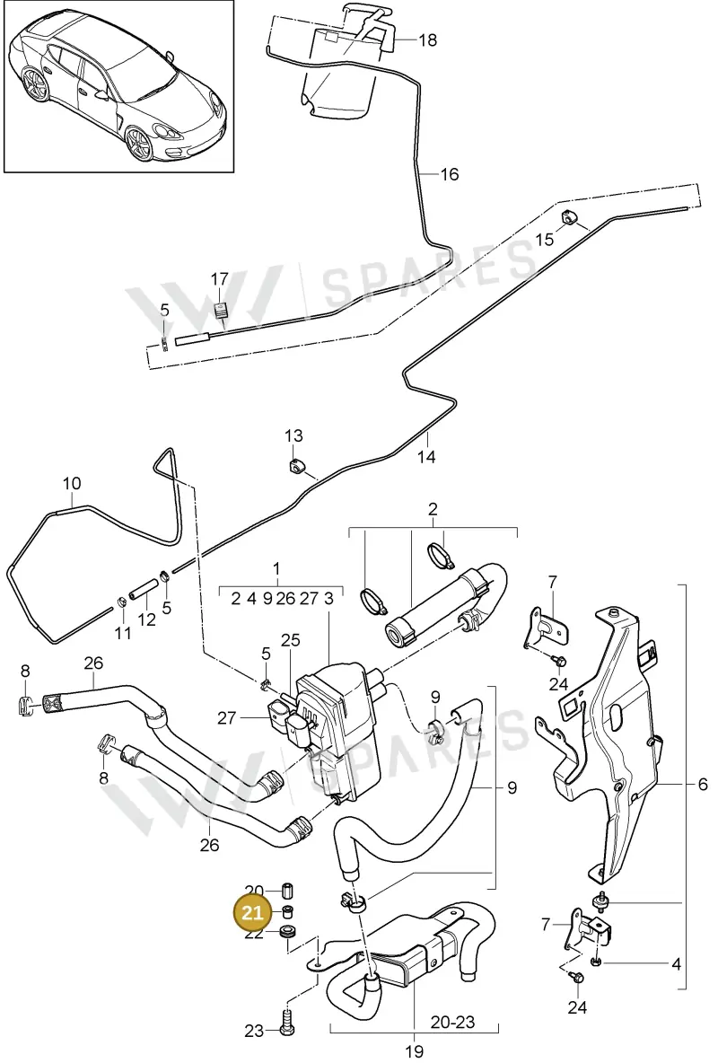 95557282701 — Porsche Panamera (2009-2016) diagram p35813080, position 21