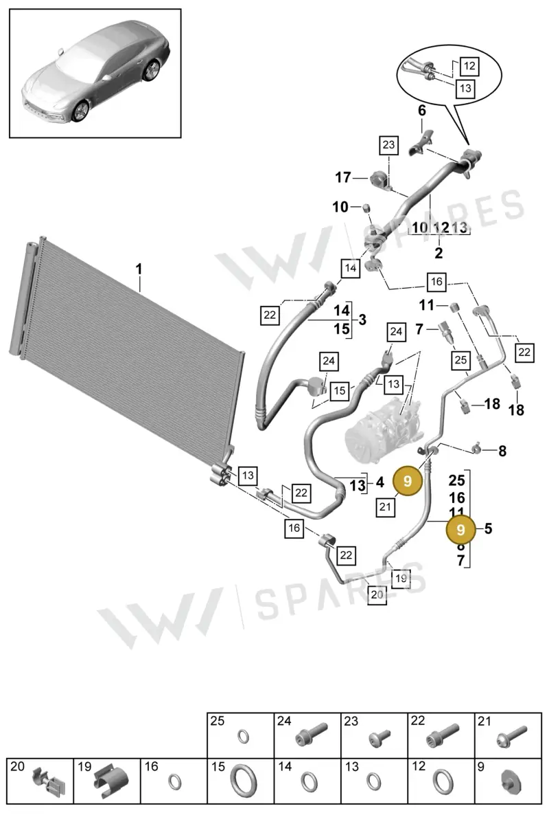 95557282701 — Porsche Panamera (2016-2020) diagram p49814020, position 9