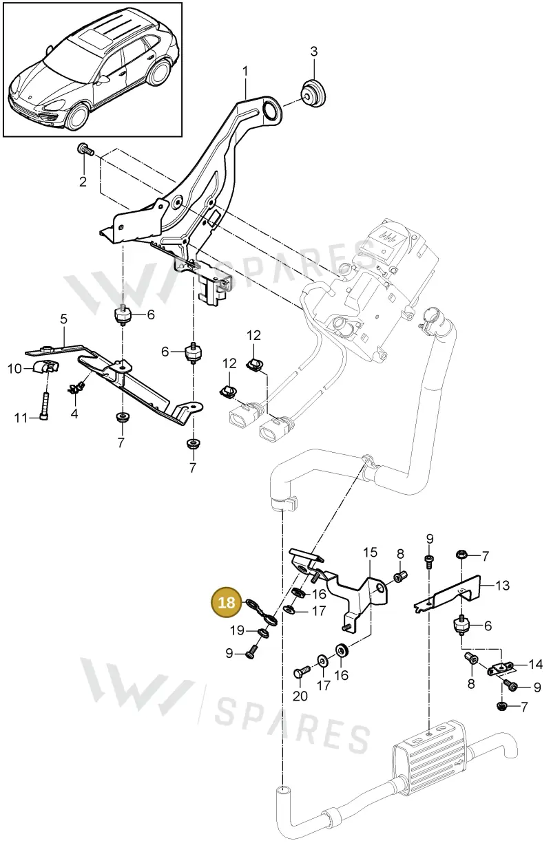 95557282800 — Porsche Cayenne (2010-2018) diagram p37813085, position 18