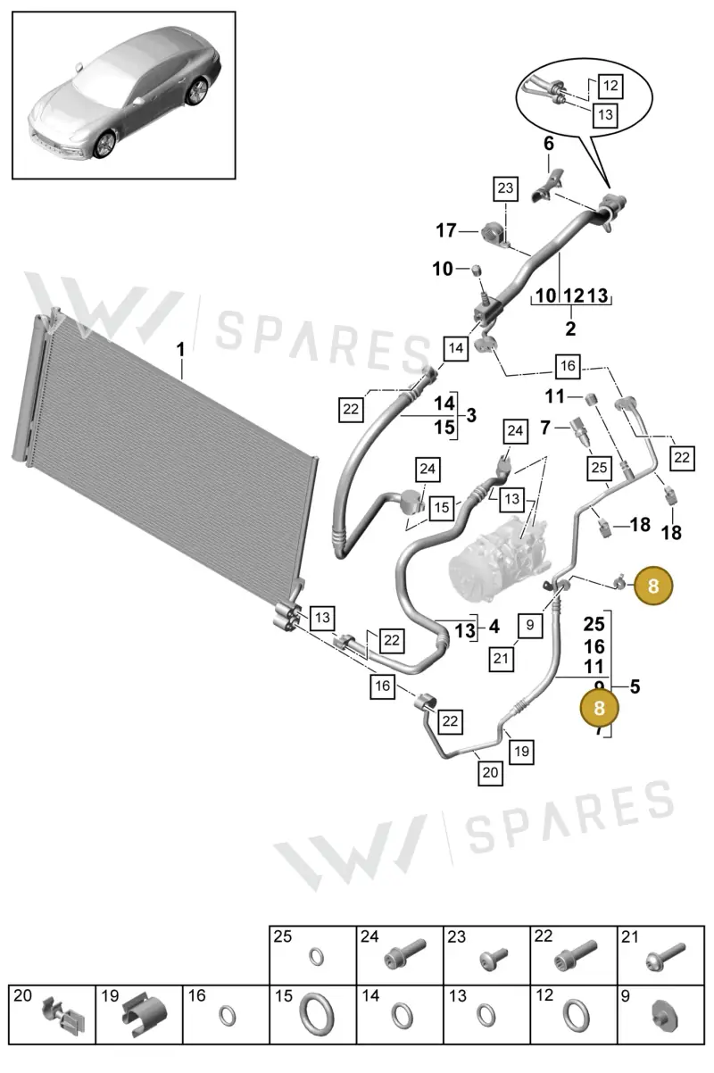 95557282800 — Porsche Panamera (2016-2020) diagram p49814020, position 8