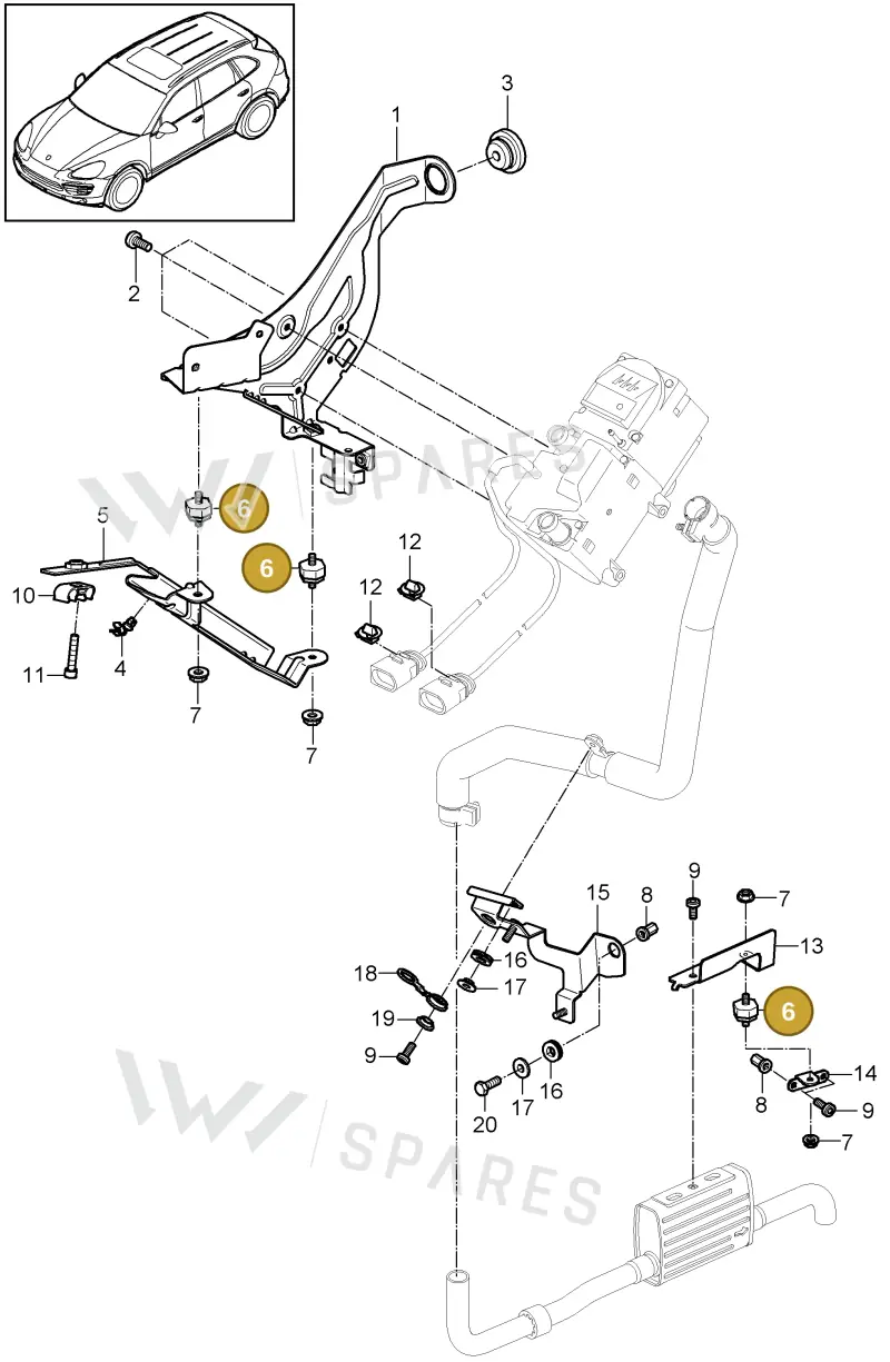 95557283300 — Porsche Cayenne (2010-2018) diagram p37813085, position 6