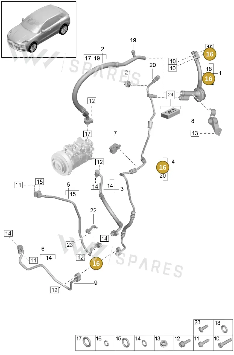 95557374900 — Porsche Macan (2018-2022) diagram p52814500, position 16