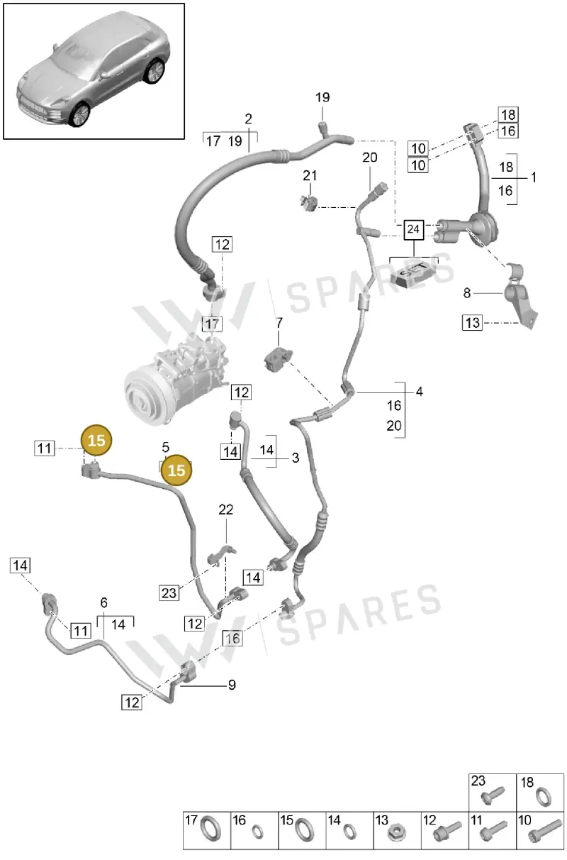 95557374902 — Porsche Macan (2018-2022) diagram p52814500, position 15