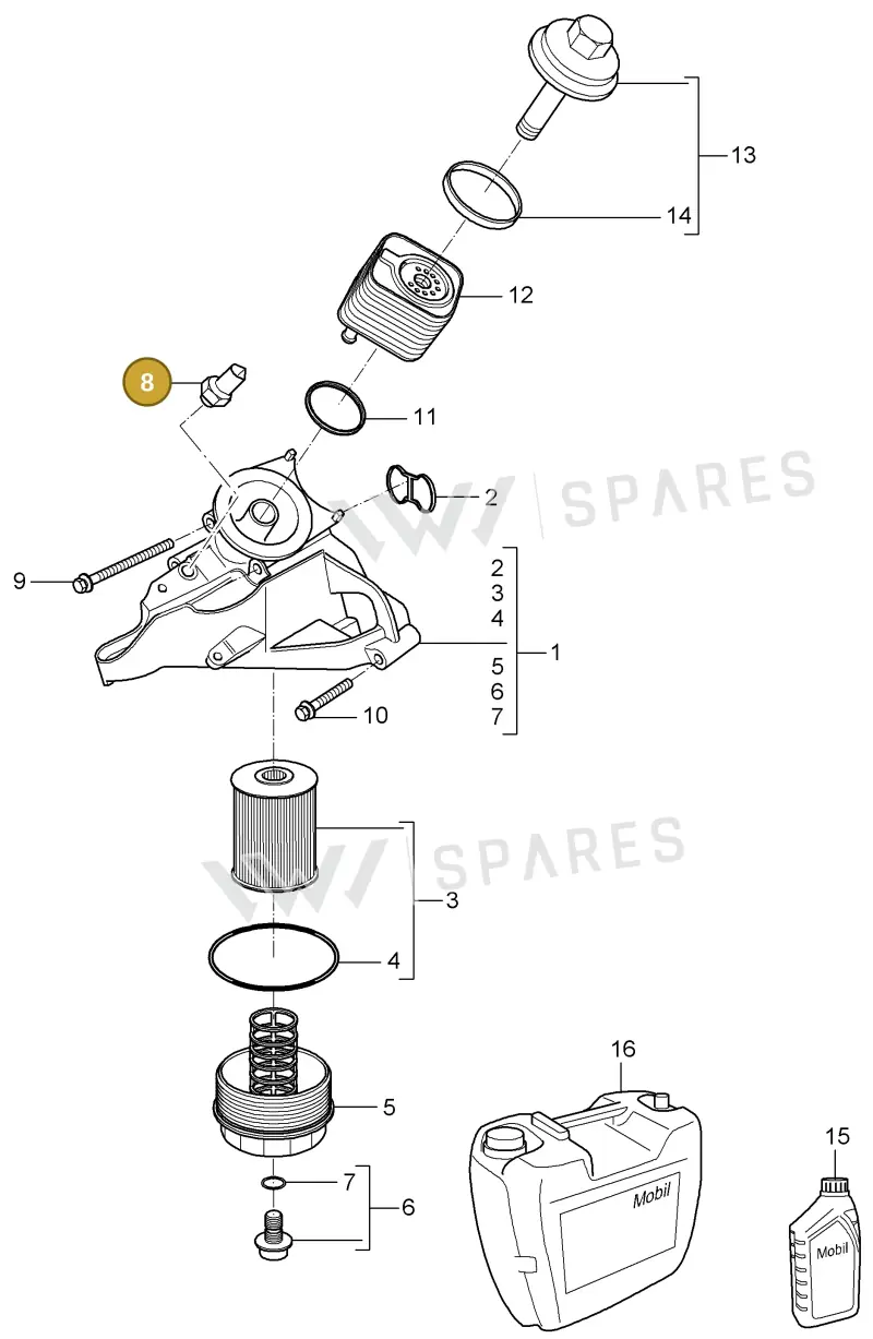 95560609102 — Porsche Cayenne (2002-2006) diagram p24104011, position 8