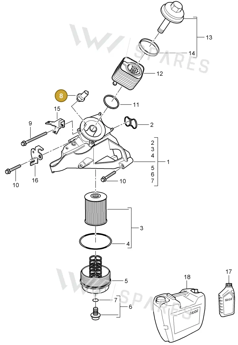 95560609102 — Porsche Cayenne (2007-2010) diagram p31104015, position 8