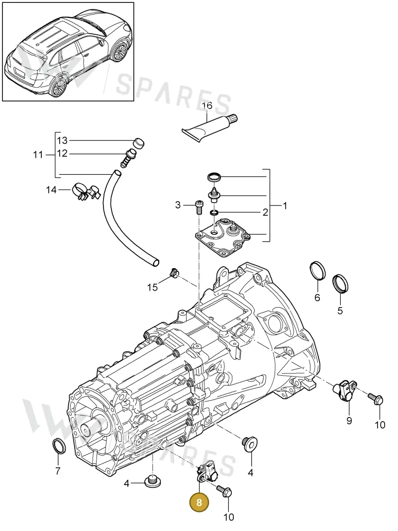 95560642000 — Porsche Cayenne (2010-2018) diagram p37302010, position 8