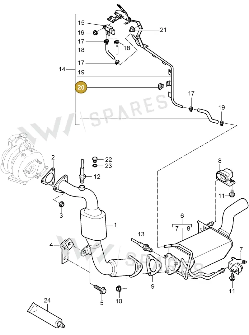 95560652500 — Porsche Cayenne (2007-2010) diagram p31202014, position 20