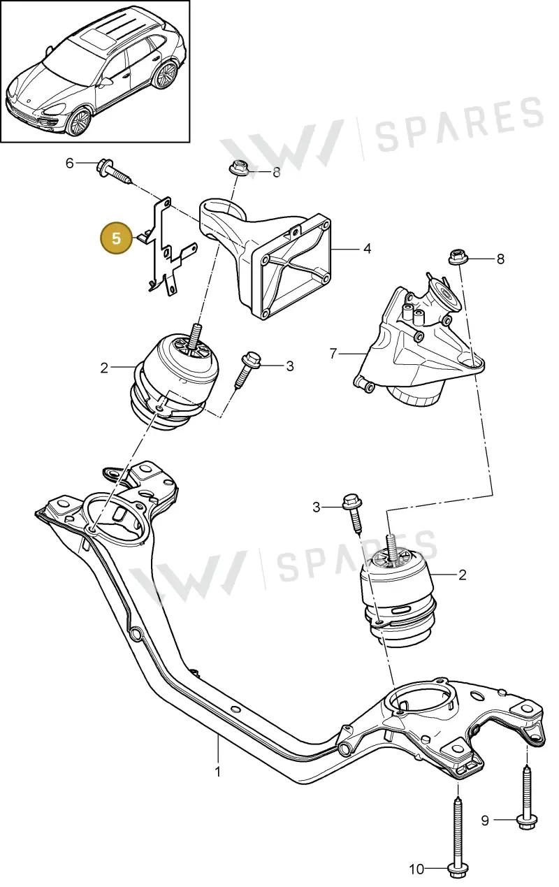 95560720811 — Porsche Cayenne (2010-2018) diagram p37109020, position 5