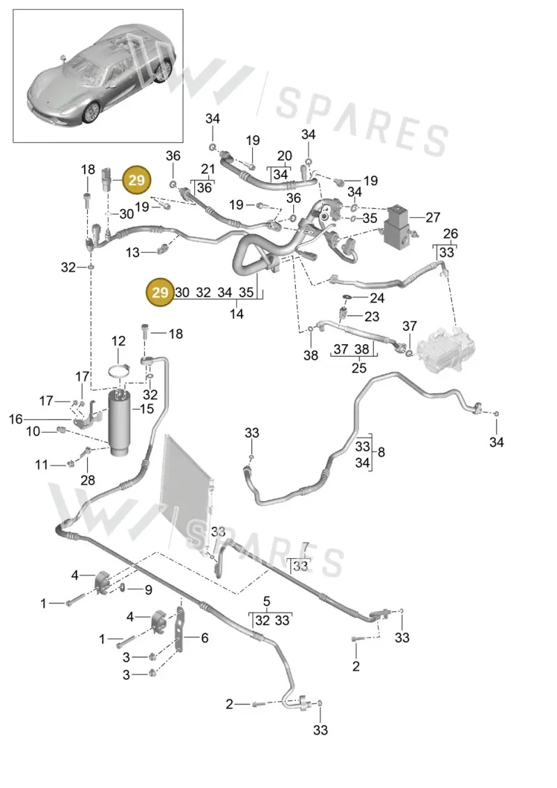 95561313703 — Porsche 918 Spyder (2014-2015) diagram p43813020, position 29