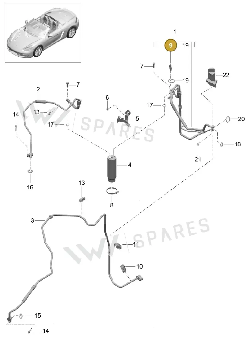95561313703 — Porsche Boxster (2016-) diagram p48813025, position 9