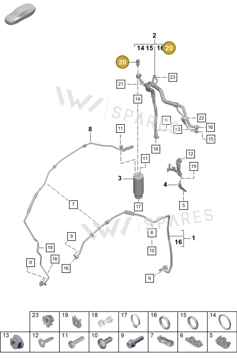 95561313703 — Porsche Boxster Spyder (2019-) diagram p55814700, position 20