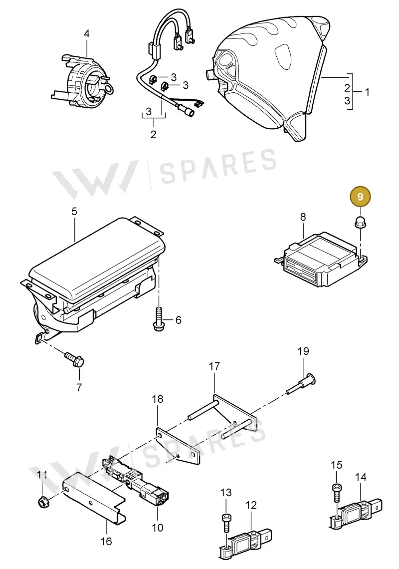 95561841921 — Porsche Cayenne (2002-2006) diagram p24403006, position 9