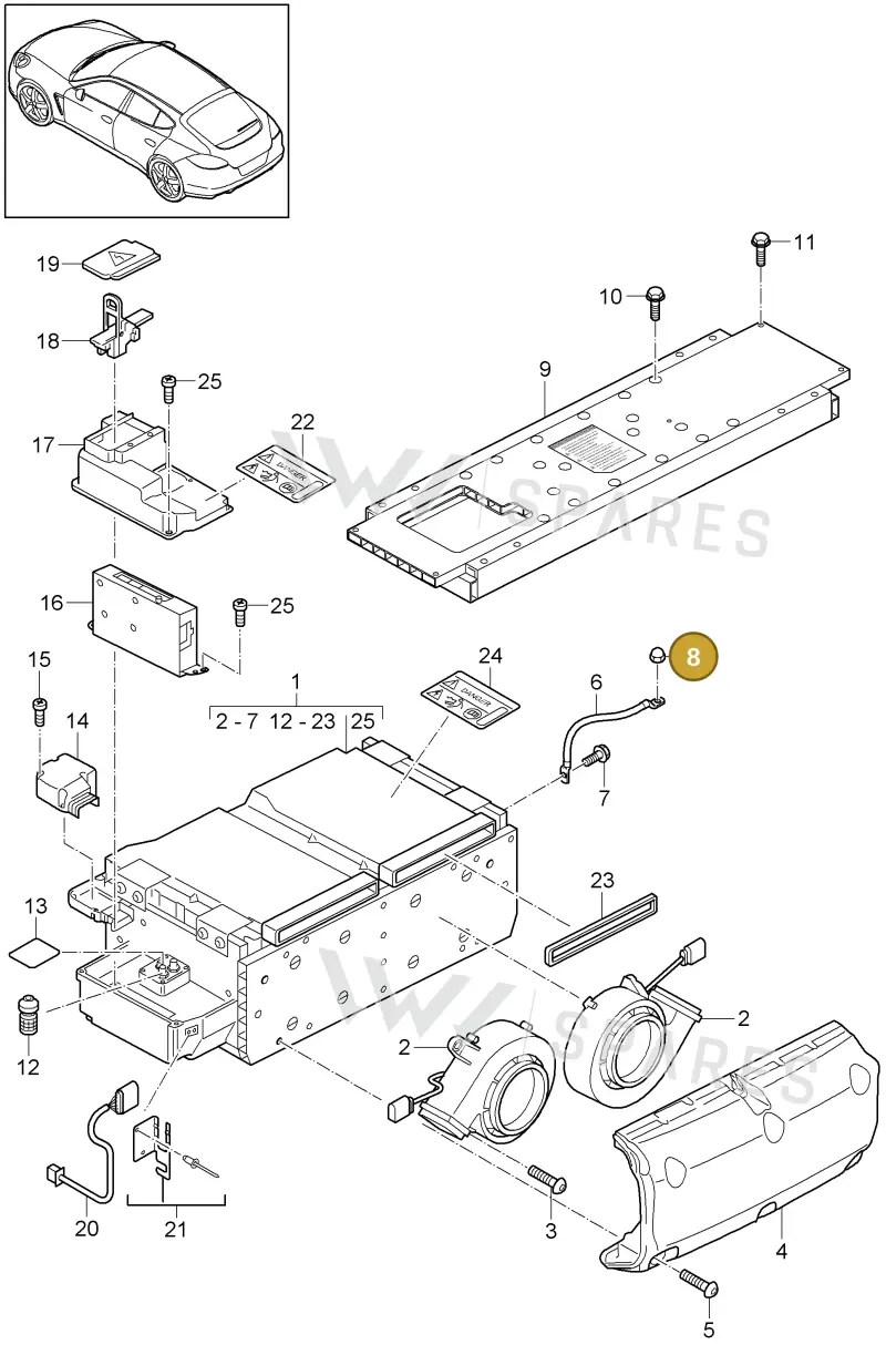 95561841921 — Porsche Panamera (2009-2016) diagram p35901040, position 8