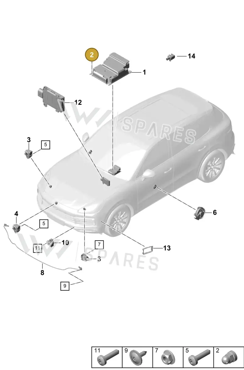 95561841921 — Porsche Cayenne (2017-2023) diagram p51901006, position 2