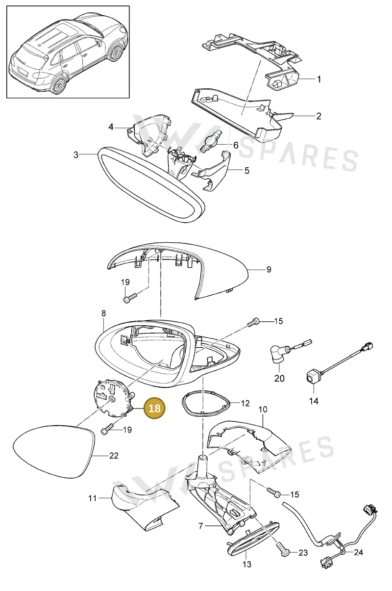 95562404701 — Porsche Cayenne (2010-2018) diagram p37809030, position 18