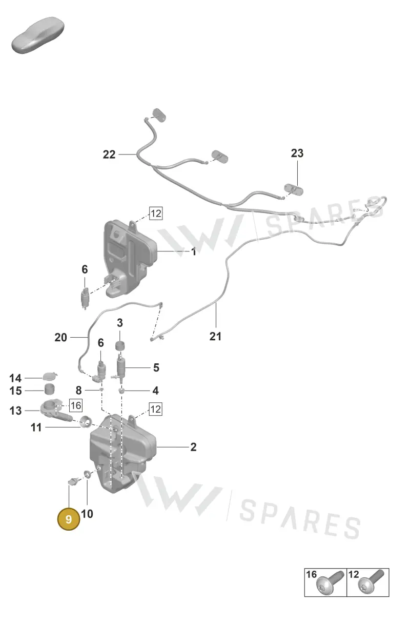 95562810500 — Porsche Taycan Sport Turismo (2019-2024) diagram p56904100, position 9