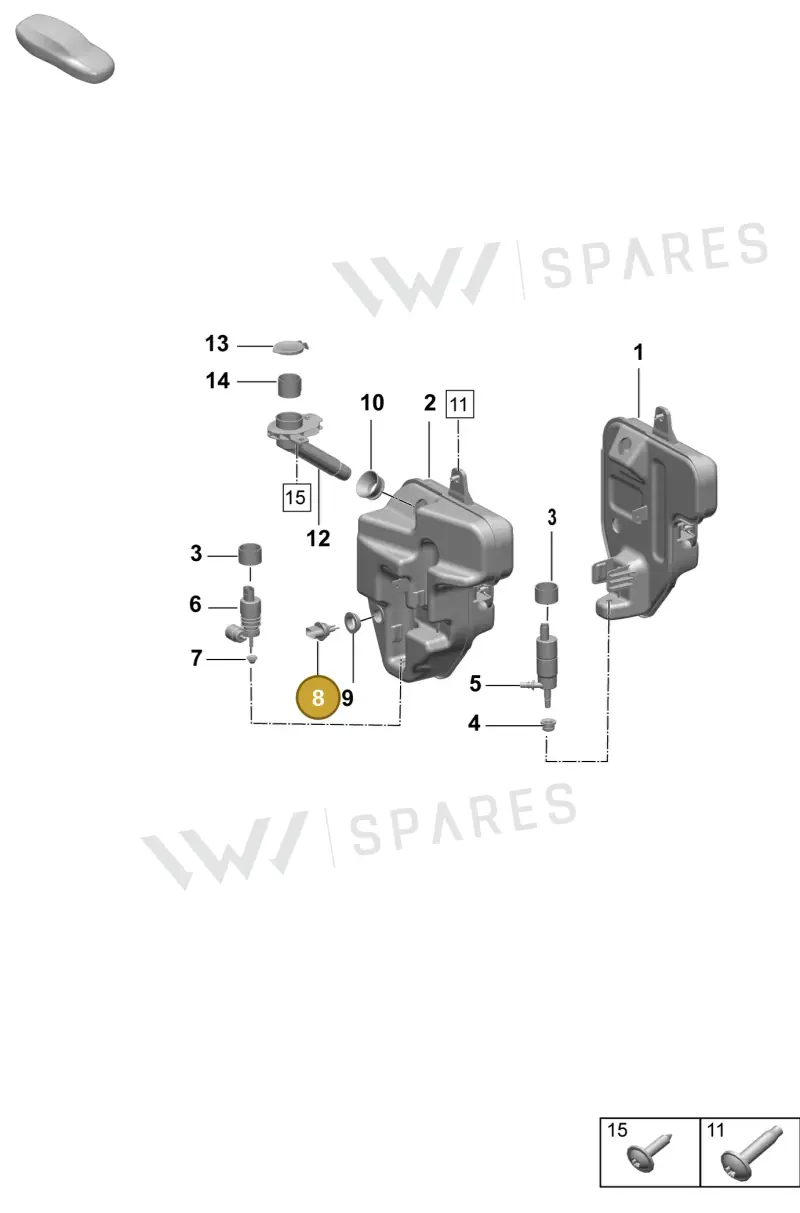 95562810500 — Porsche Taycan Sport Turismo (2023-2025) diagram p64906200, position 8