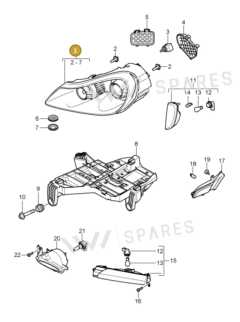 95563117302 — Porsche Cayenne (2007-2010) diagram p31905000, position 1