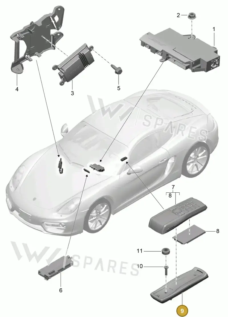 95564621400 — Porsche Cayman (2013-2016) diagram p40911010, position 9