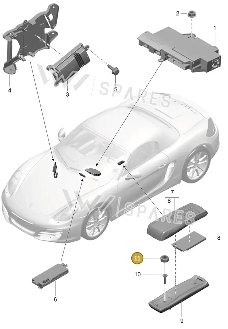 95564631100 — Porsche Boxster (2012-2016) diagram p39911010, position 11