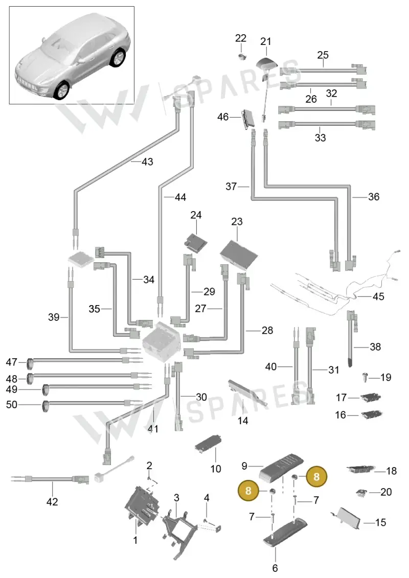 95564631100 — Porsche Macan (2013-2018) diagram p44911010, position 8
