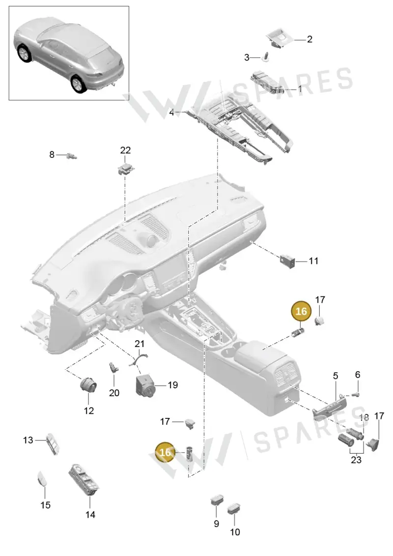 95565210700 — Porsche Macan GTS (2013-2018) diagram p44903005, position 16