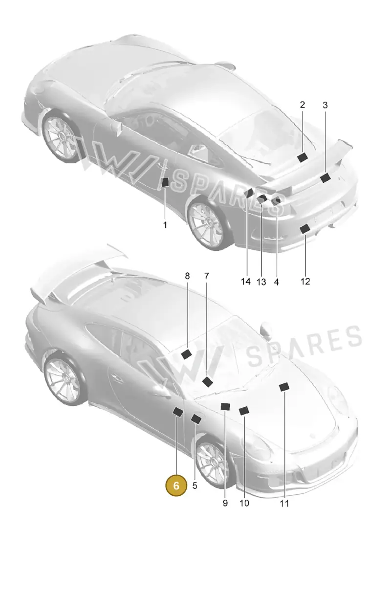 95570143520 — Porsche 911 (2013-2020) diagram p41001005, position 6