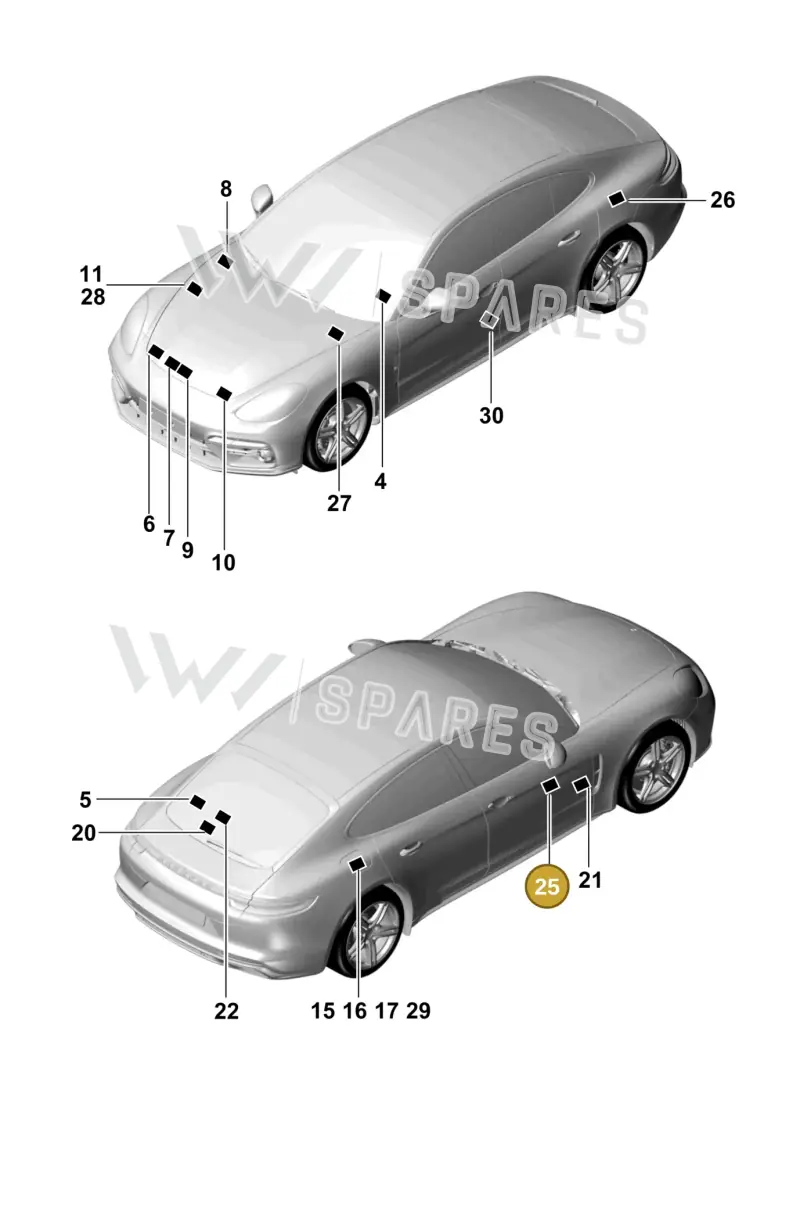 95570143520 — Porsche Panamera (2016-2020) diagram p49001005, position 25