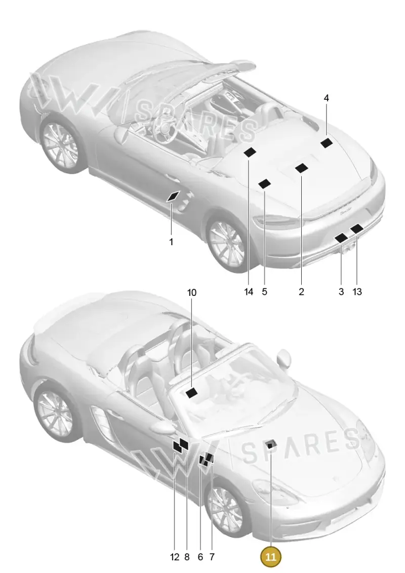95570167300 — Porsche Boxster (2016-) diagram p48001005, position 11