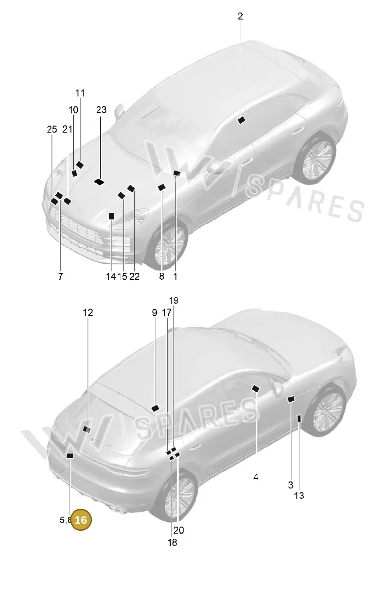 95570167300 — Porsche Macan R4 TFSI (2018-) diagram p52003000, position 16
