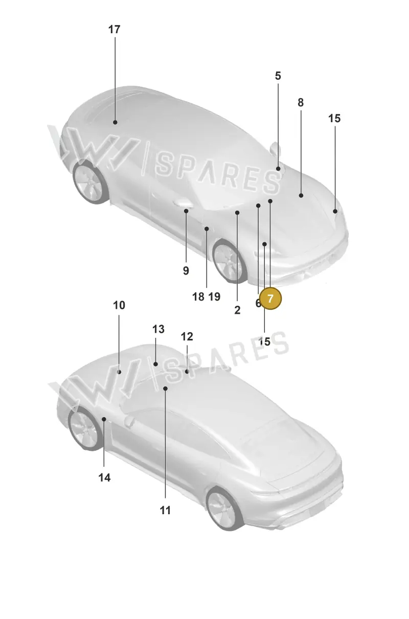 95570167300 — Porsche Taycan Sport Turismo (2019-2024) diagram p56003000, position 7