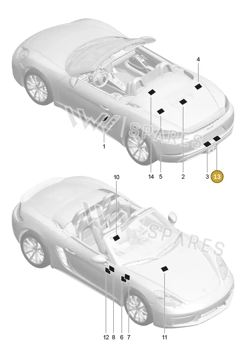95570167515 — Porsche Boxster (2016-) diagram p48001005, position 13