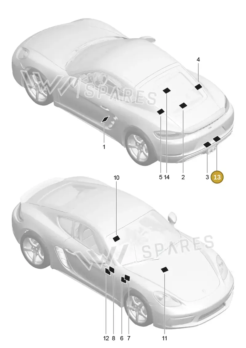 95570167515 — Porsche Cayman (2016-) diagram p50001005, position 13