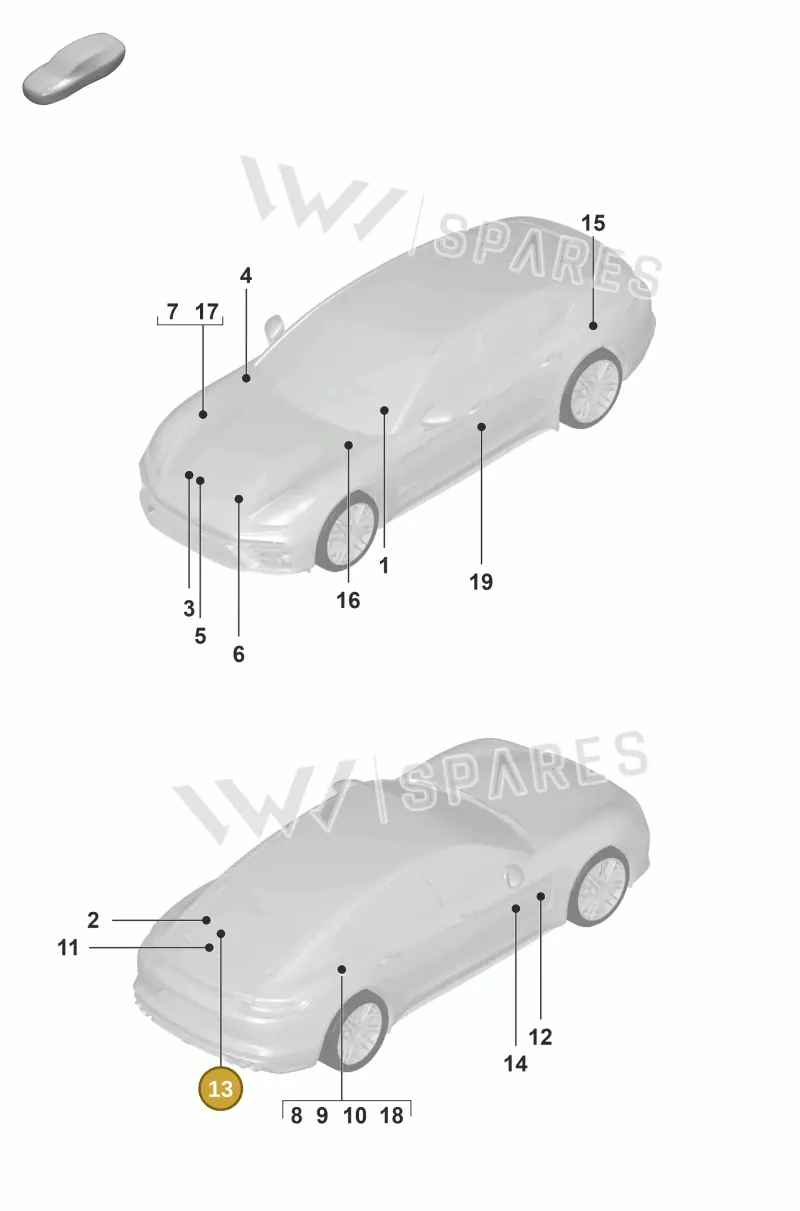 95570167515 — Porsche Panamera 4 Hybrid (2020-2023) diagram p58001005, position 13