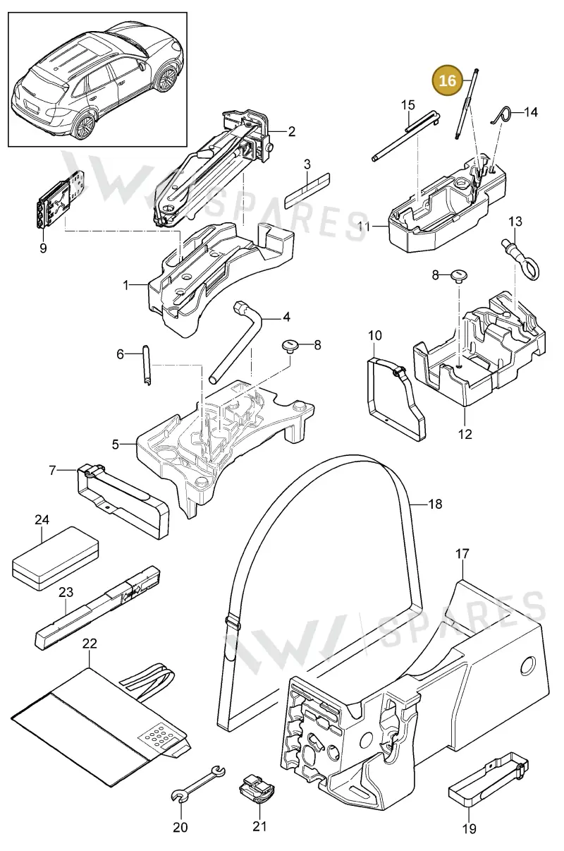 95572113504 — Porsche Cayenne (2010-2018) diagram p37001000, position 16