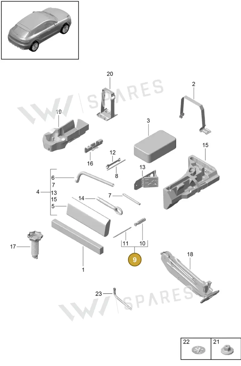 95572113504 — Porsche Macan (2018-2022) diagram p52001000, position 9