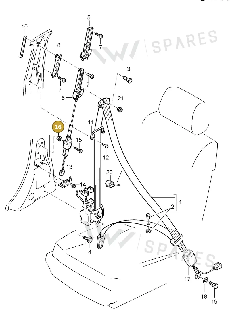 95580311500 — Porsche Cayenne (2002-2006) diagram p24812000, position 16