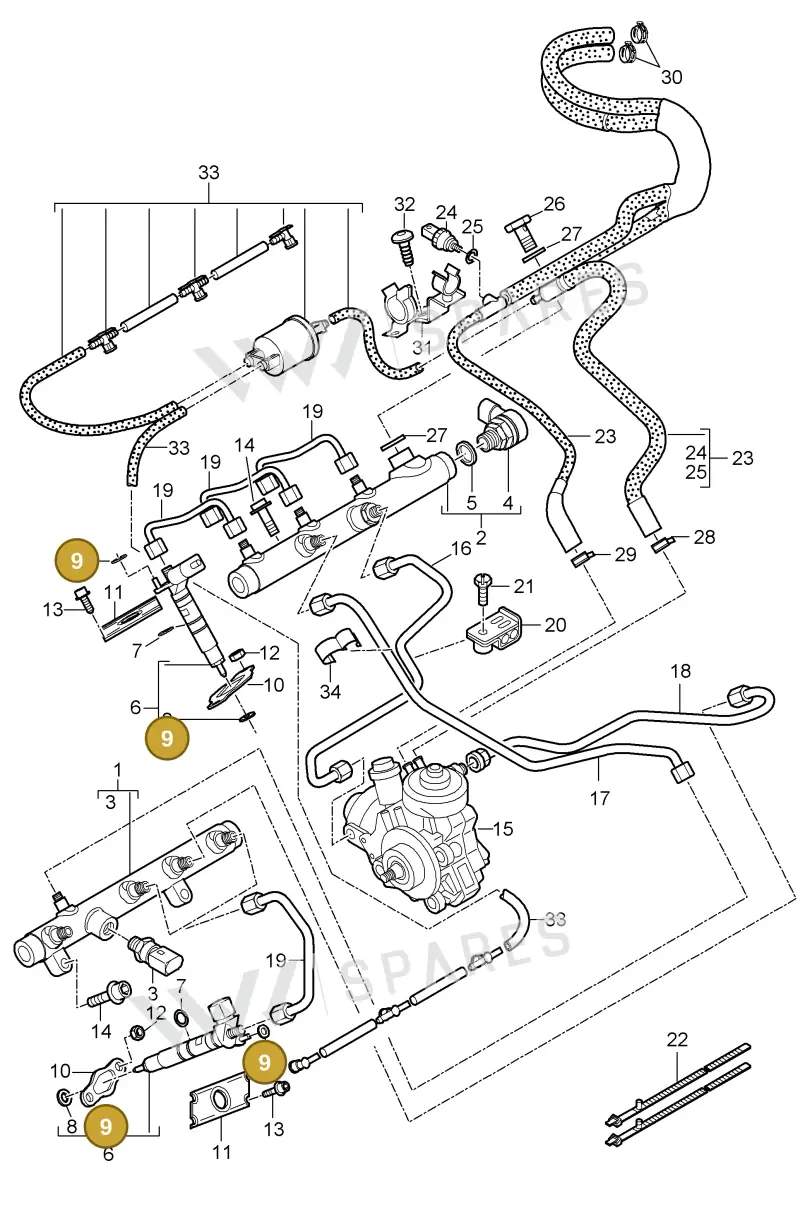 95800748010 — Porsche Cayenne (2007-2010) diagram p31107008, position 9