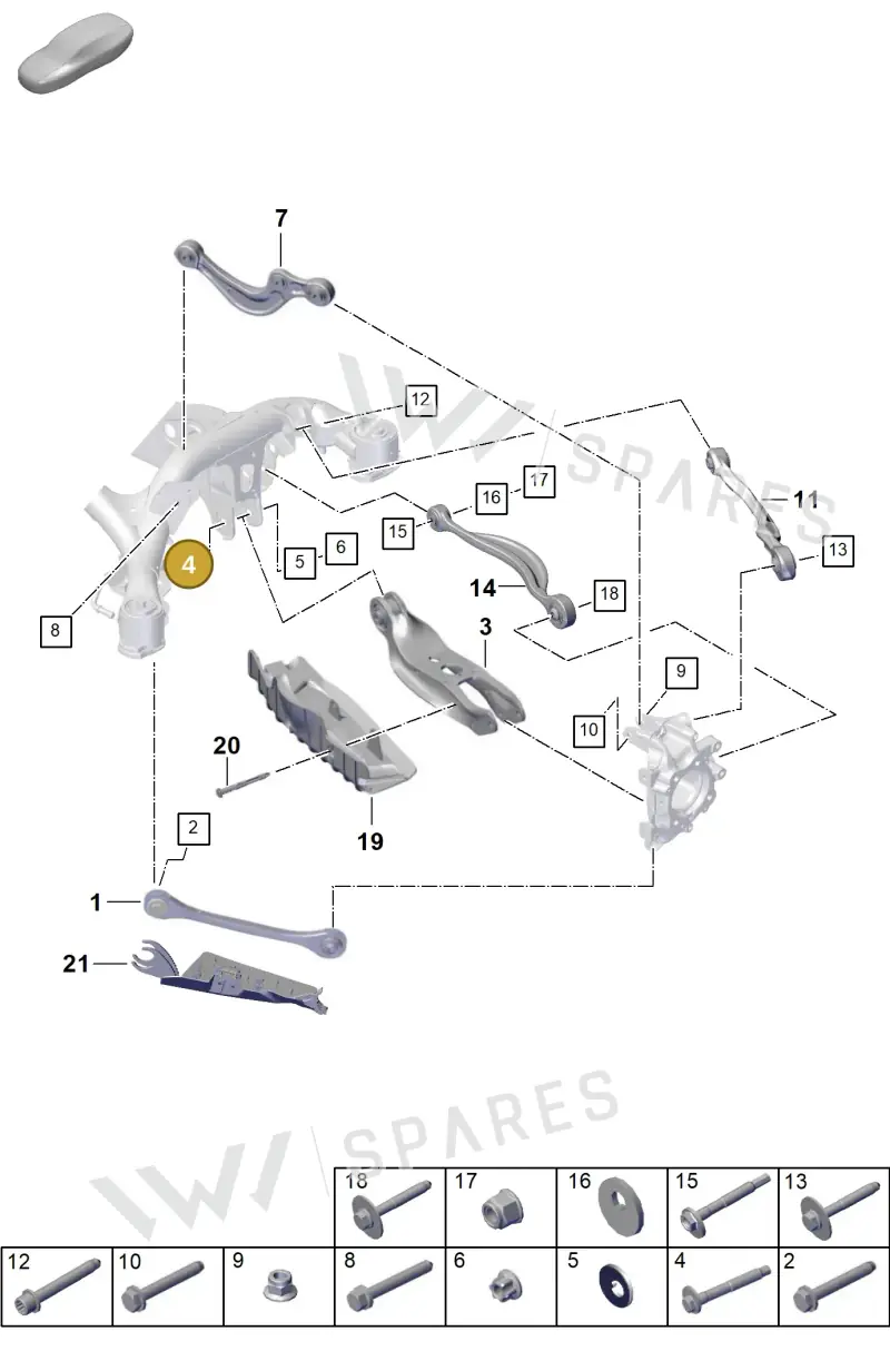 958008016 — Porsche Cayenne Coupe (2023-2023) diagram p60501050, position 4