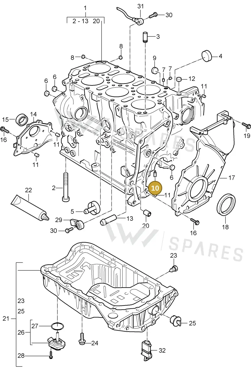 95810101700 — Porsche Cayenne (2002-2006) diagram p24101006, position 10