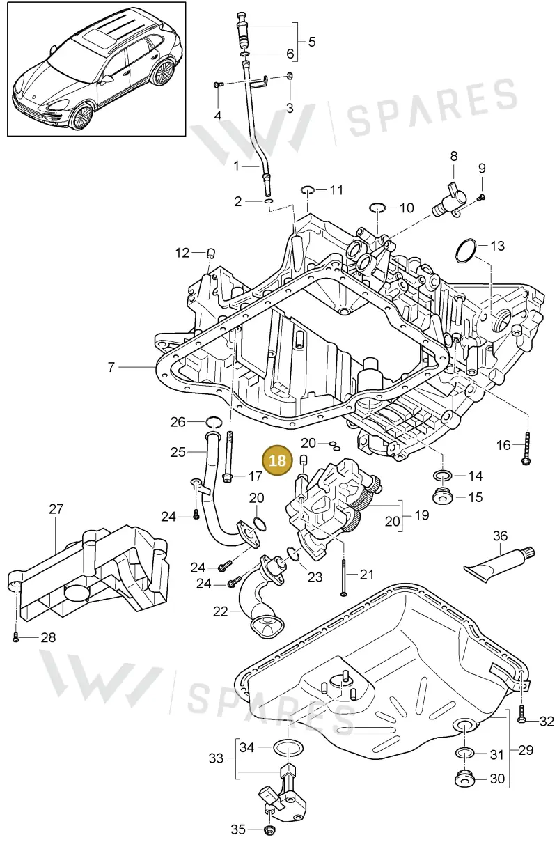 95810113900 — Porsche Cayenne (2010-2018) diagram p37104045, position 18