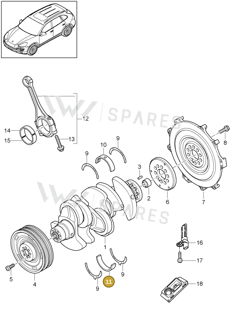 95810124202 — Porsche Cayenne (2010-2018) diagram p37102030, position 11
