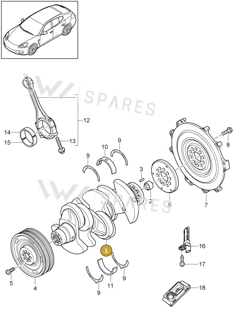 95810201111 — Porsche Panamera (2009-2016) diagram p35102015, position 1